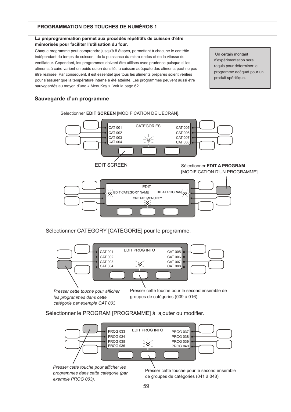 Sauvegarde d’un programme | Merrychef 402s User Manual | Page 59 / 66