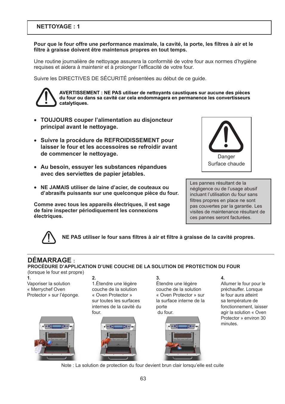 Démarrage | Merrychef 402s User Manual | Page 63 / 66