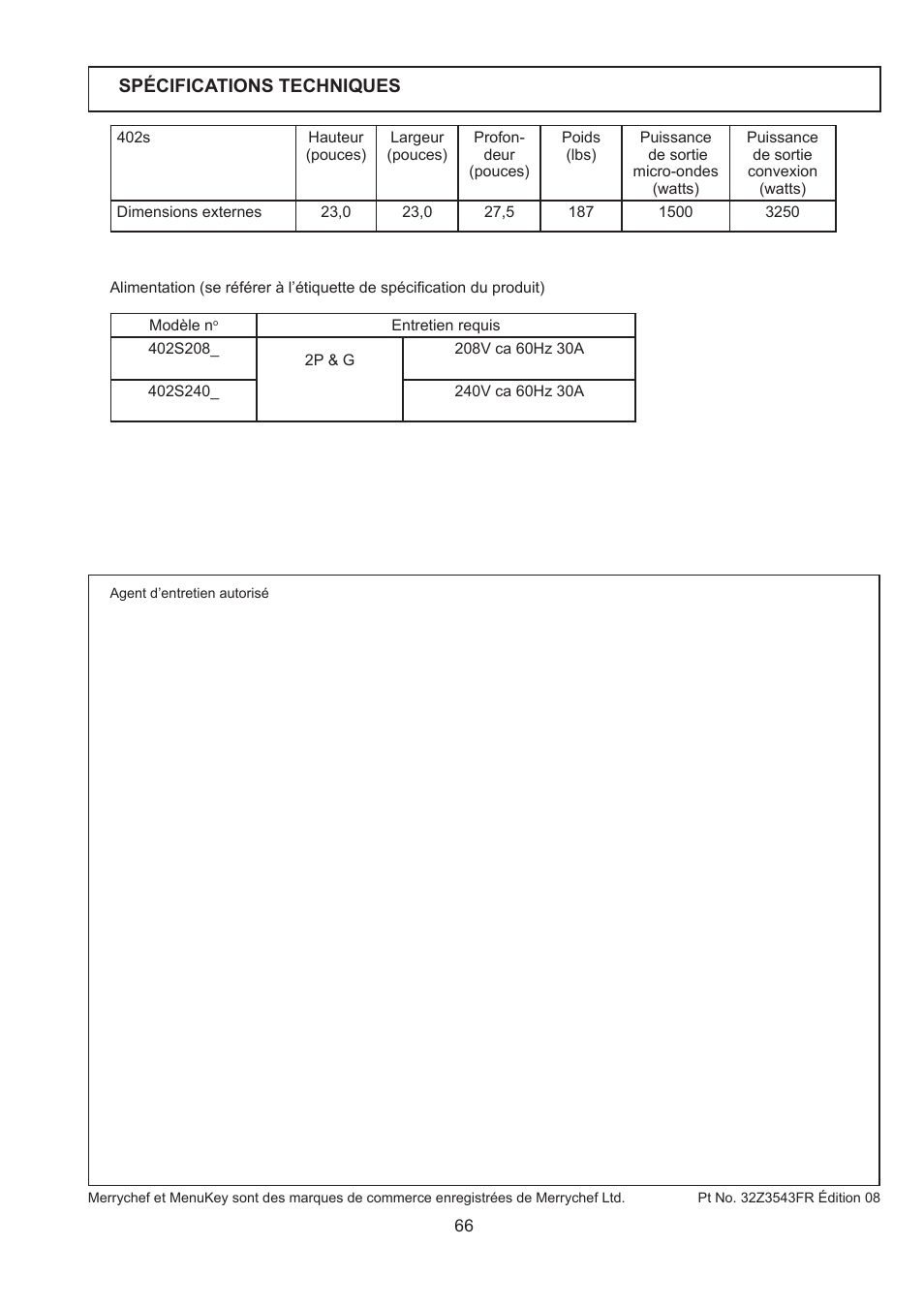 Merrychef 402s User Manual | Page 66 / 66
