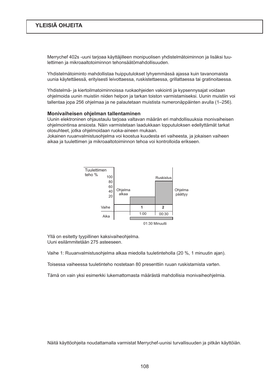 Yleisiä ohjeita | Merrychef 402s User Manual | Page 108 / 142