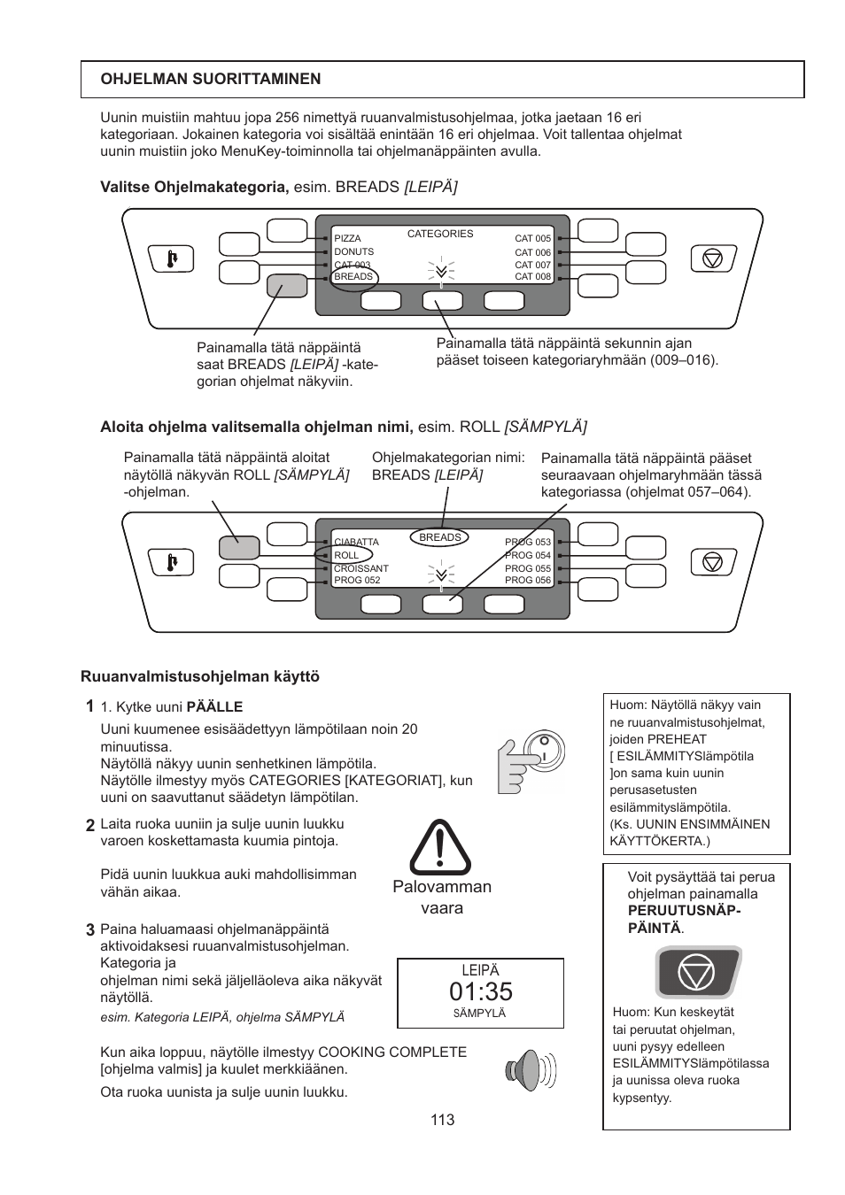 Palovamman vaara | Merrychef 402s User Manual | Page 113 / 142