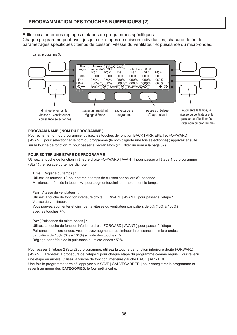 Programmation des touches numeriques (2) | Merrychef 402s User Manual | Page 36 / 142
