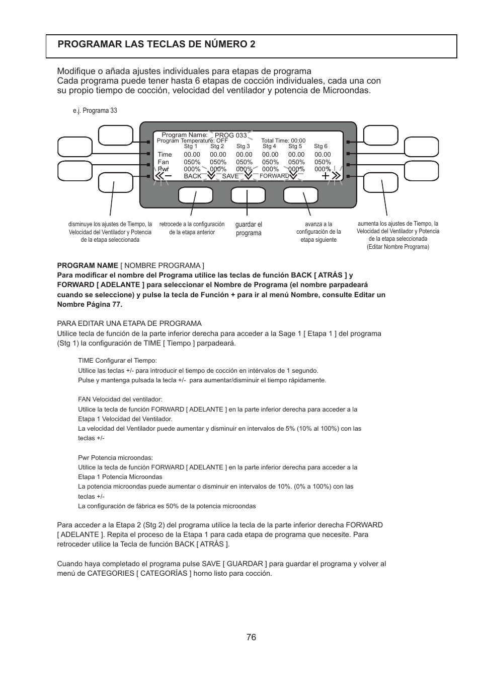 Programar las teclas de número 2 | Merrychef 402s User Manual | Page 76 / 142