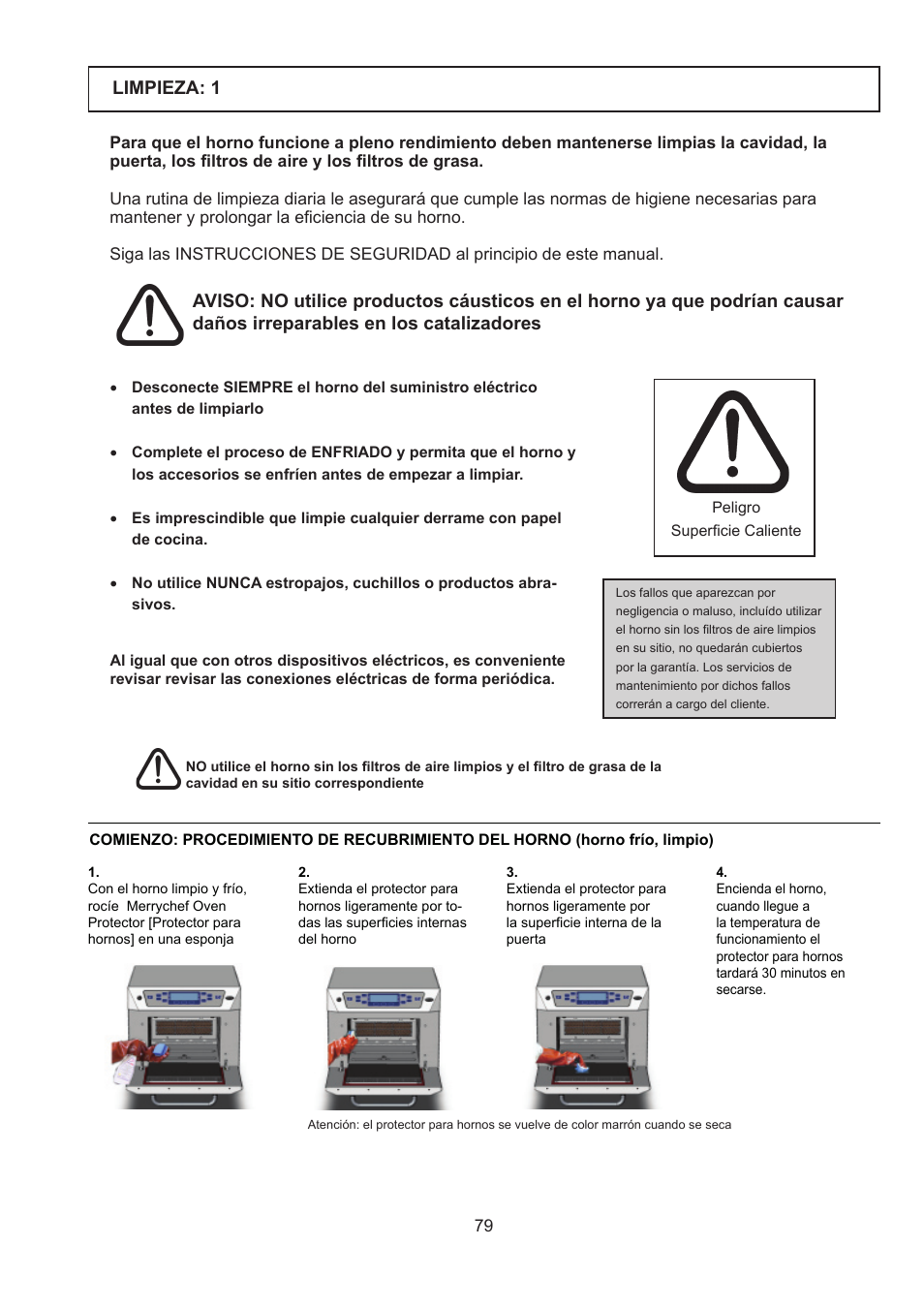 Limpieza: 1 | Merrychef 402s User Manual | Page 79 / 142
