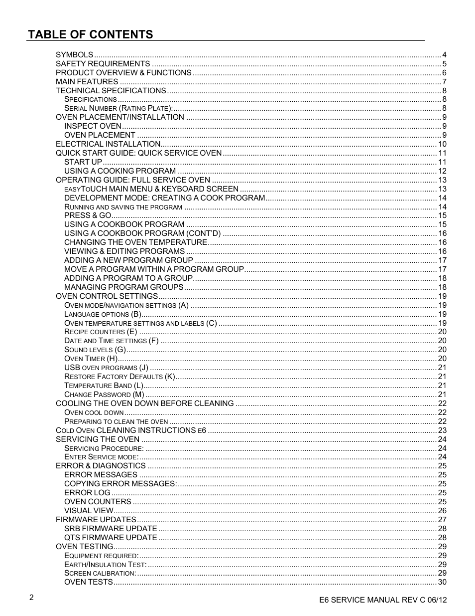 Merrychef eikon e6 User Manual | Page 2 / 64