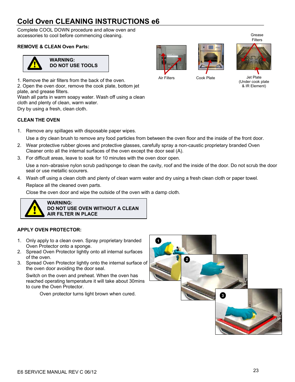 Cold oven cleaning instructions e6 | Merrychef eikon e6 User Manual | Page 23 / 64