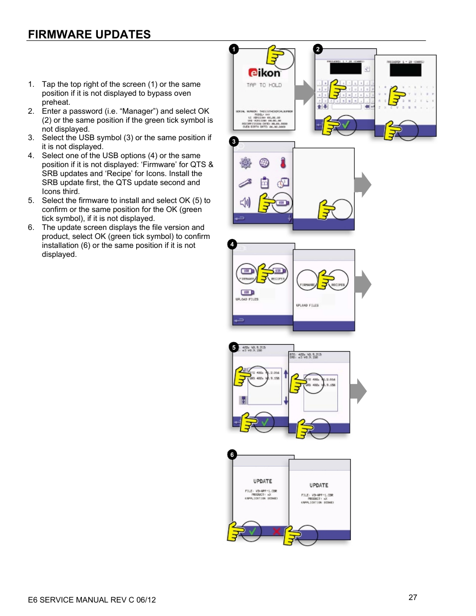 Firmware updates | Merrychef eikon e6 User Manual | Page 27 / 64