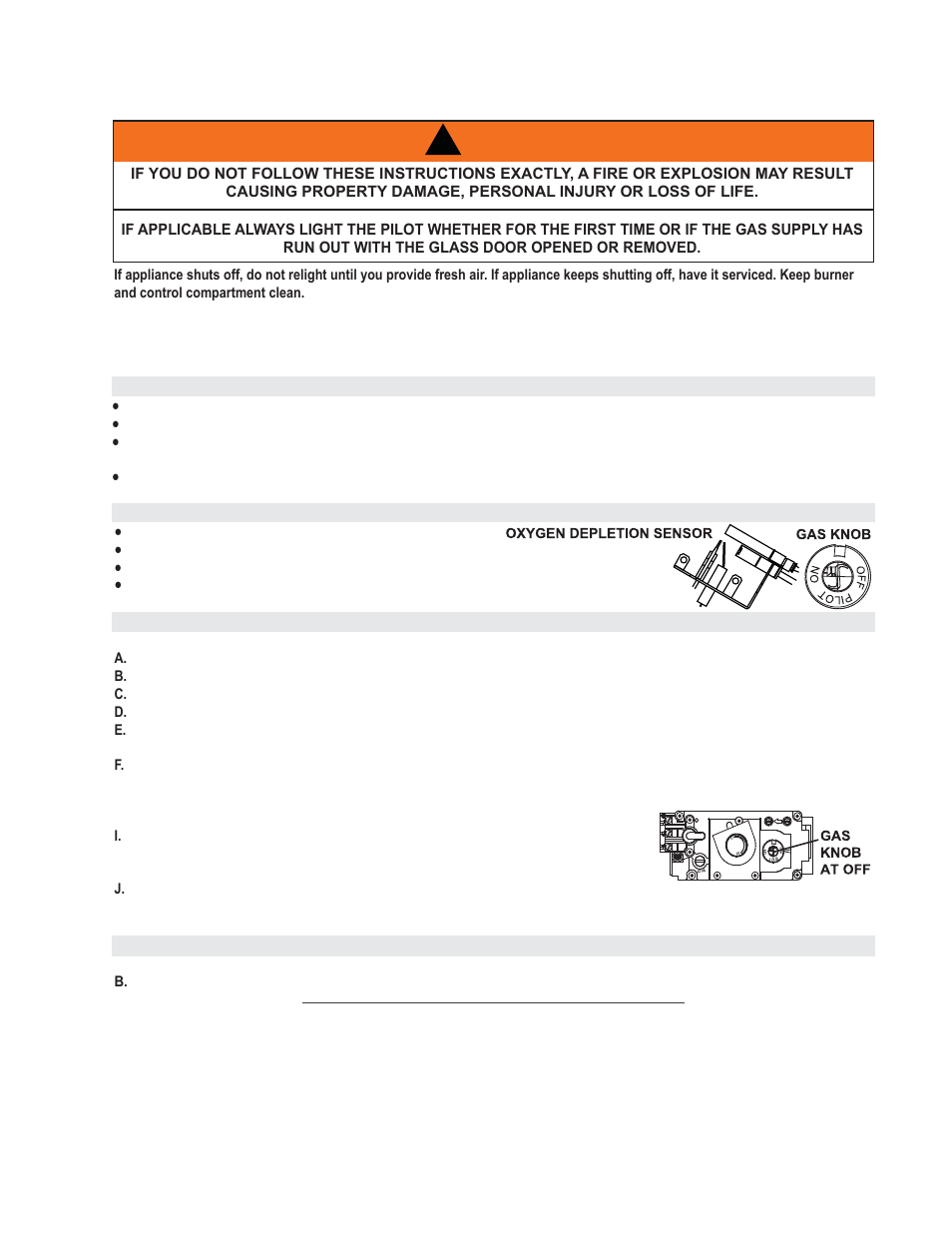 Warning, 0 operation | Napoleon Fireplaces GVF42 User Manual | Page 22 / 32