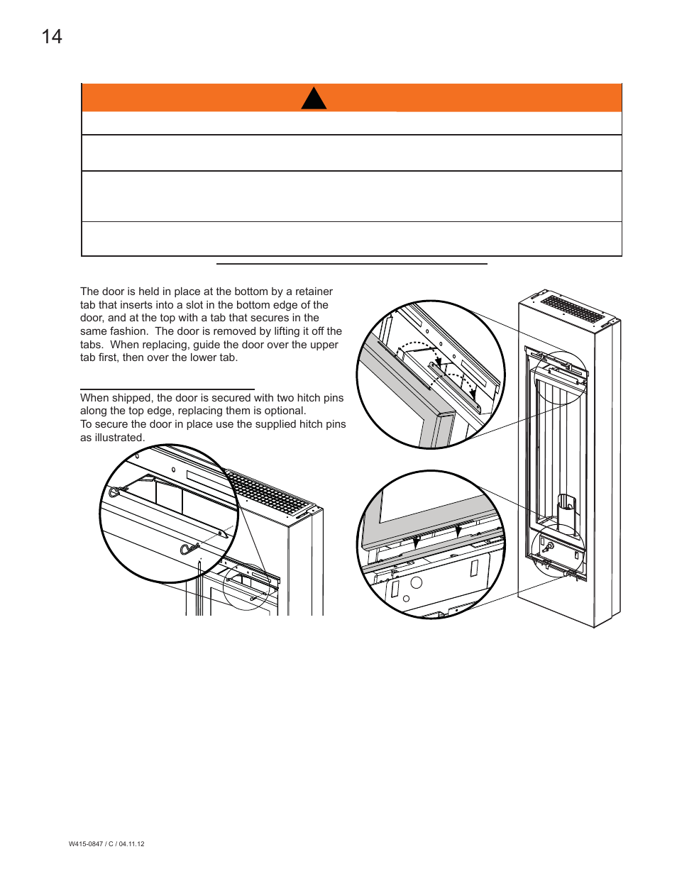 Warning | Napoleon Fireplaces Torch - GVFT8 User Manual | Page 14 / 28