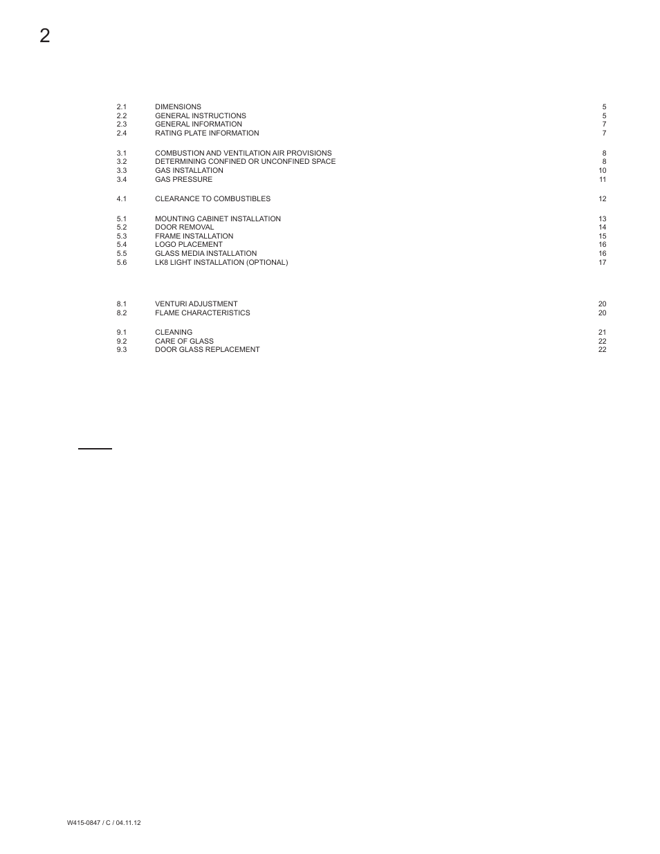 Napoleon Fireplaces Torch - GVFT8 User Manual | Page 2 / 28