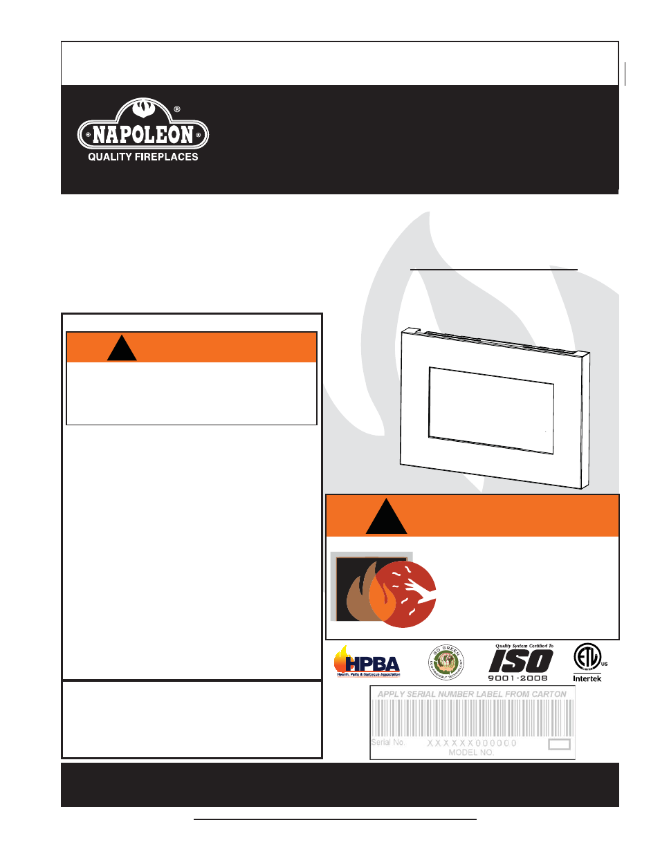 Napoleon Fireplaces Plazmafire 31 - WHVF31 User Manual | 28 pages