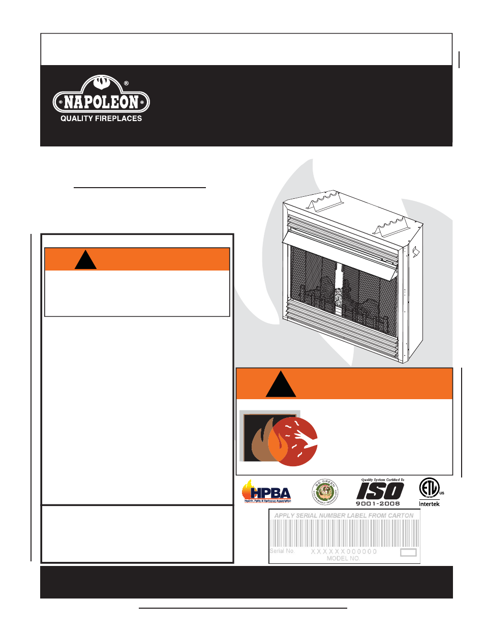 Napoleon Fireplaces GVF36 User Manual | 28 pages