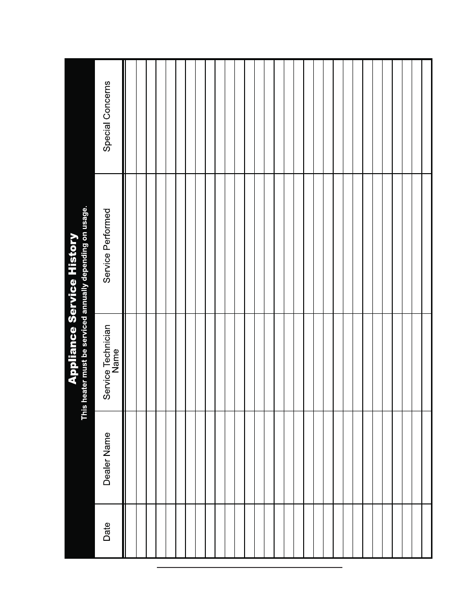 0 service history | Napoleon Fireplaces GVF36 User Manual | Page 27 / 28