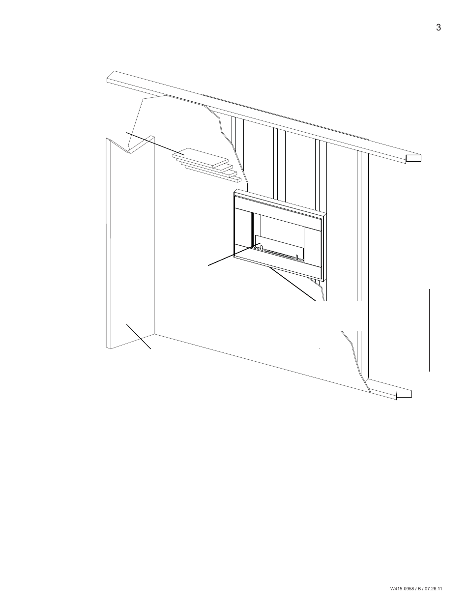 0 vue d’ensemble de l’installation | Napoleon Fireplaces Corner Model – WMFE1 User Manual | Page 23 / 64