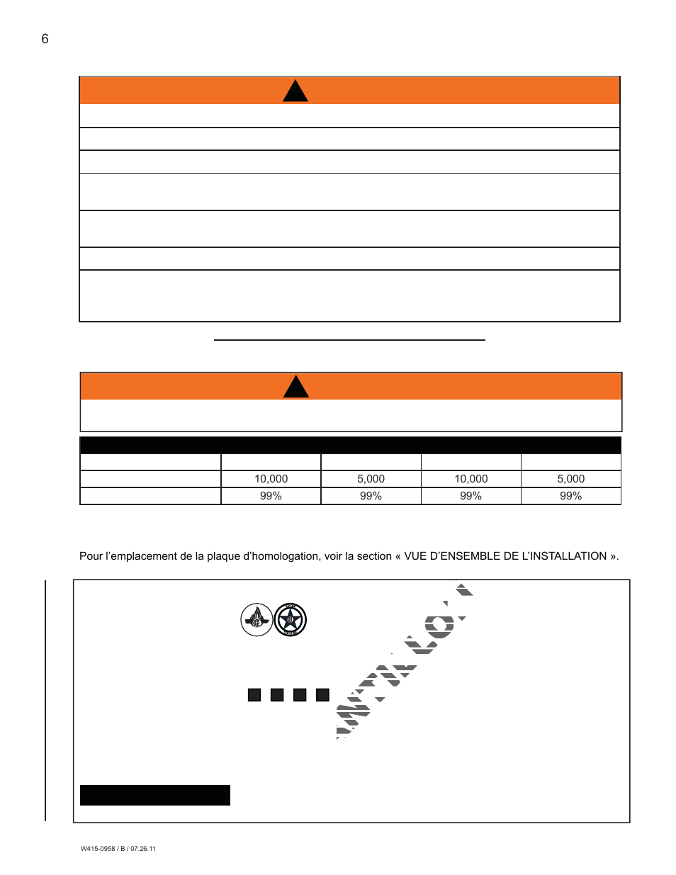 Échantill on, Avertissement, 3 informations générales | Napoleon Fireplaces Corner Model – WMFE1 User Manual | Page 26 / 64