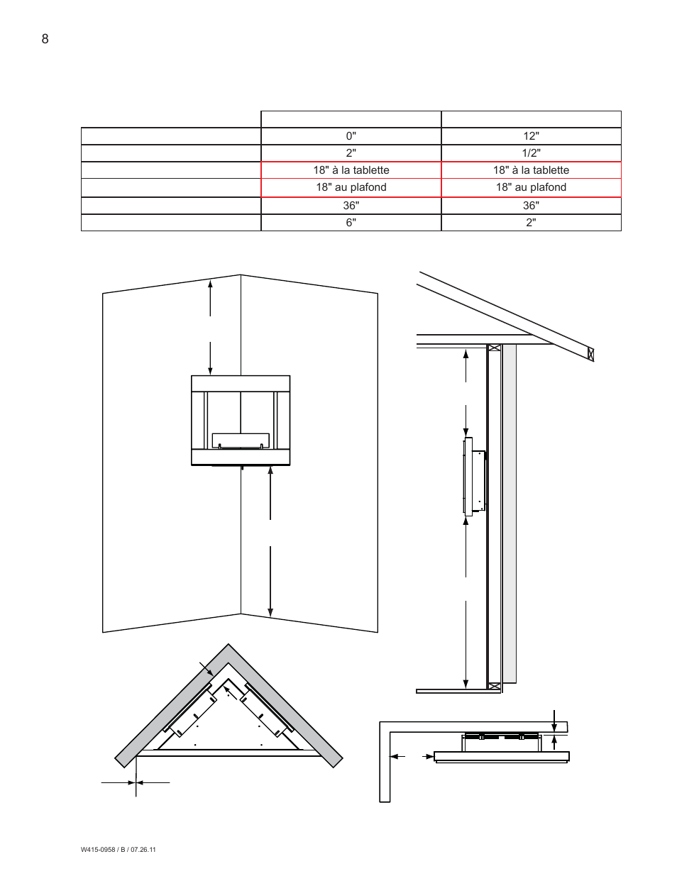 0 installation | Napoleon Fireplaces Corner Model – WMFE1 User Manual | Page 28 / 64