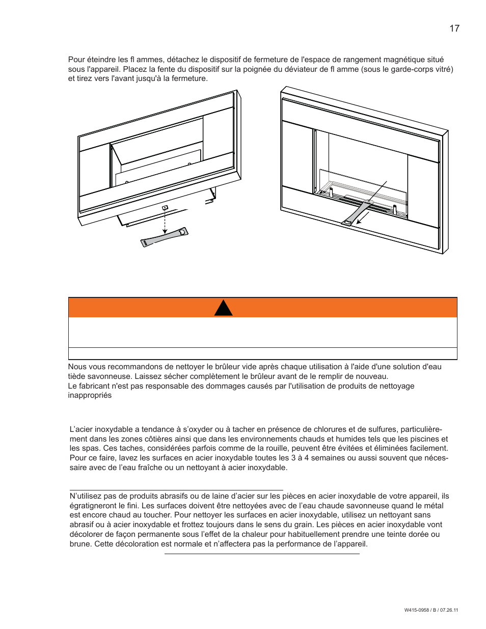 Avertissement, 0 entretien | Napoleon Fireplaces Corner Model – WMFE1 User Manual | Page 37 / 64