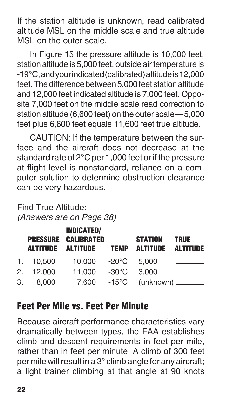 Feet per mile vs. feet per minute | ASA Electronics E6-B User Manual | Page 22 / 38
