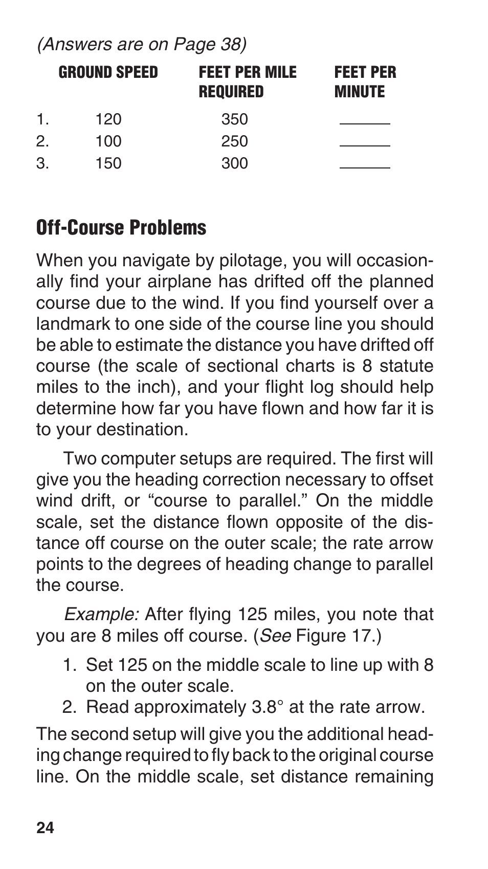 Off-course problems | ASA Electronics E6-B User Manual | Page 24 / 38