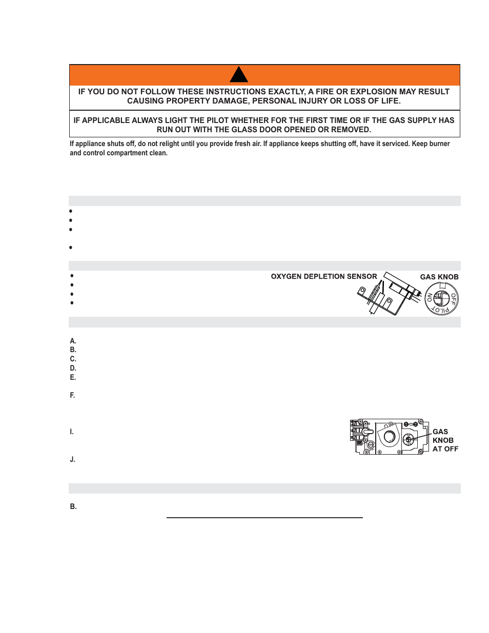 Warning, 0 operation | Napoleon Fireplaces Arlington - GVFS20 User Manual | Page 15 / 26