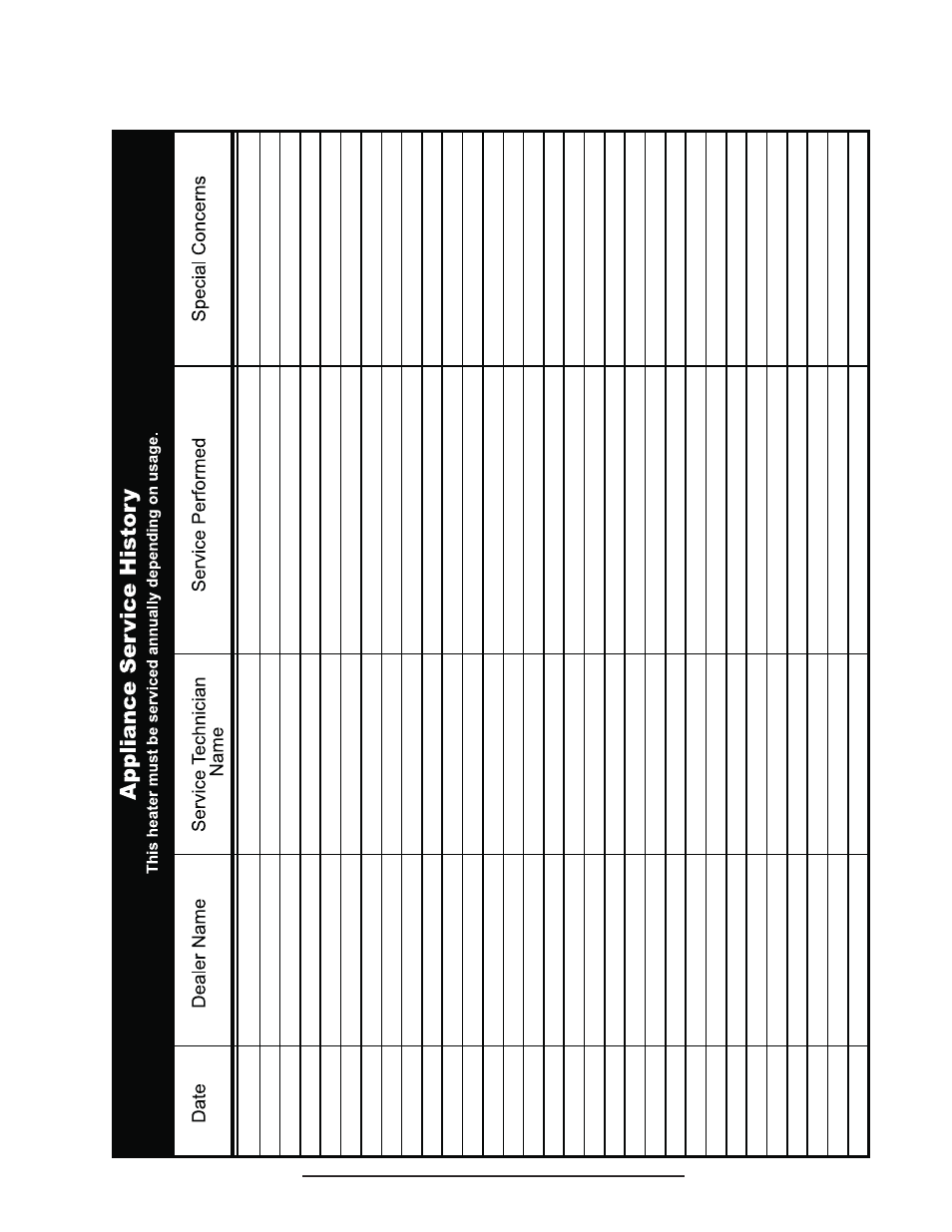 0 service history 24 | Napoleon Fireplaces GVFS60 User Manual | Page 24 / 24