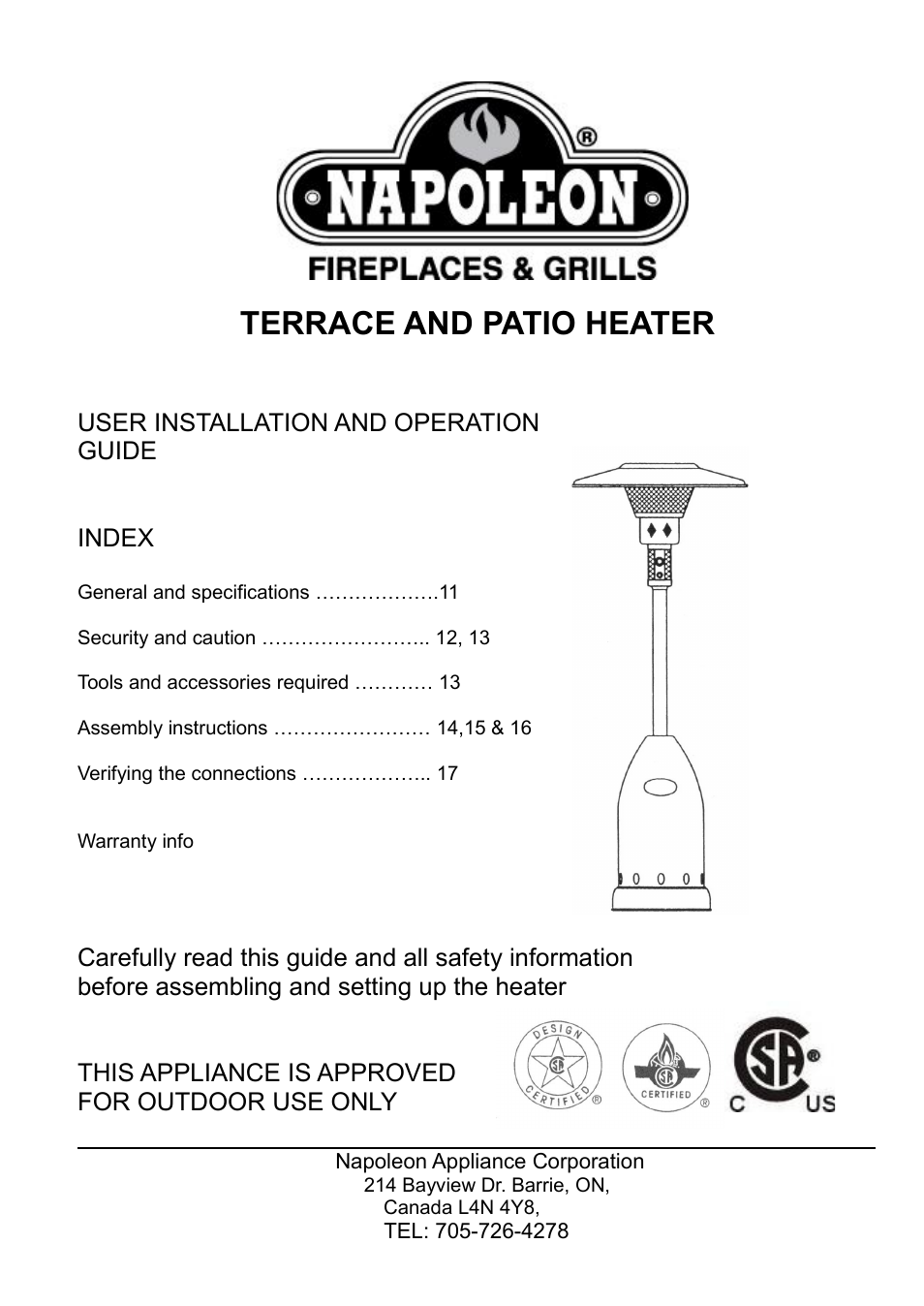 Napoleon Fireplaces PTH2650 User Manual | 9 pages