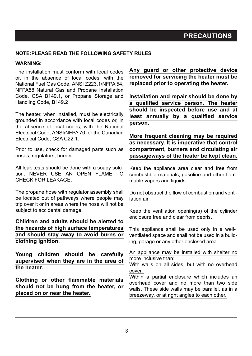 Napoleon Fireplaces PTH40PGM User Manual | Page 3 / 20