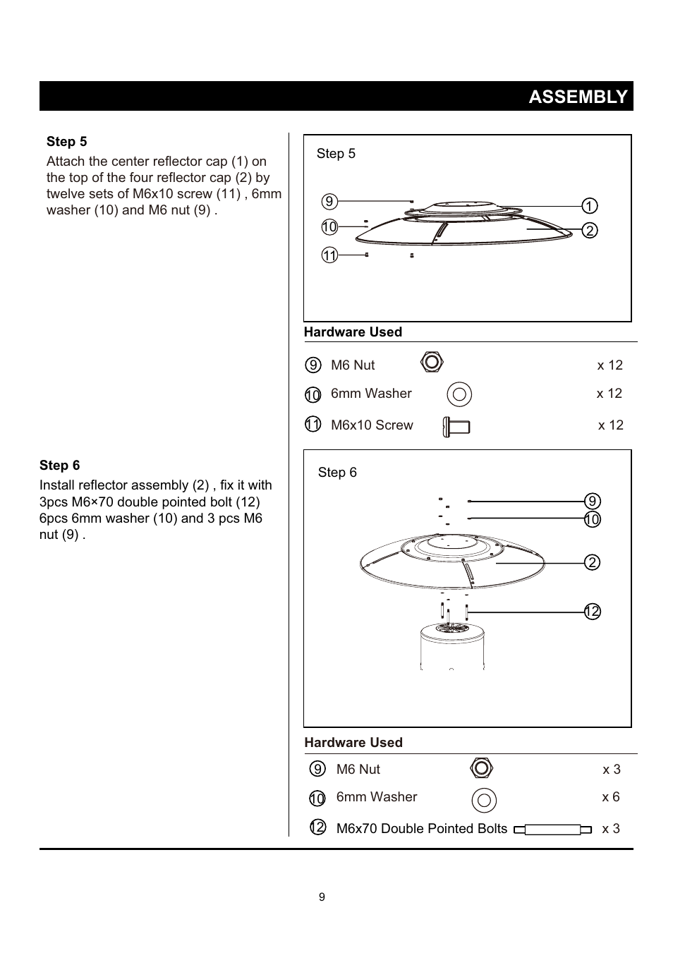 Assembly | Napoleon Fireplaces PTH40PGM User Manual | Page 9 / 20