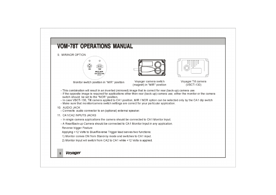 Vom-78t operations manual | ASA Electronics Voyager VOM78T User Manual | Page 7 / 16