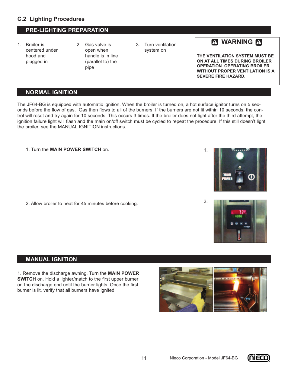 Warning | Nieco JF64-BG User Manual | Page 11 / 35
