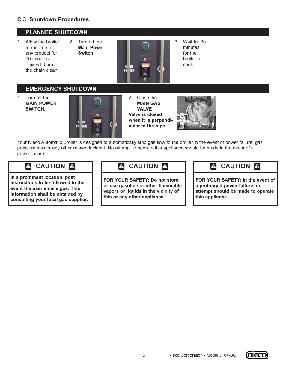 Caution | Nieco JF64-BG User Manual | Page 12 / 35