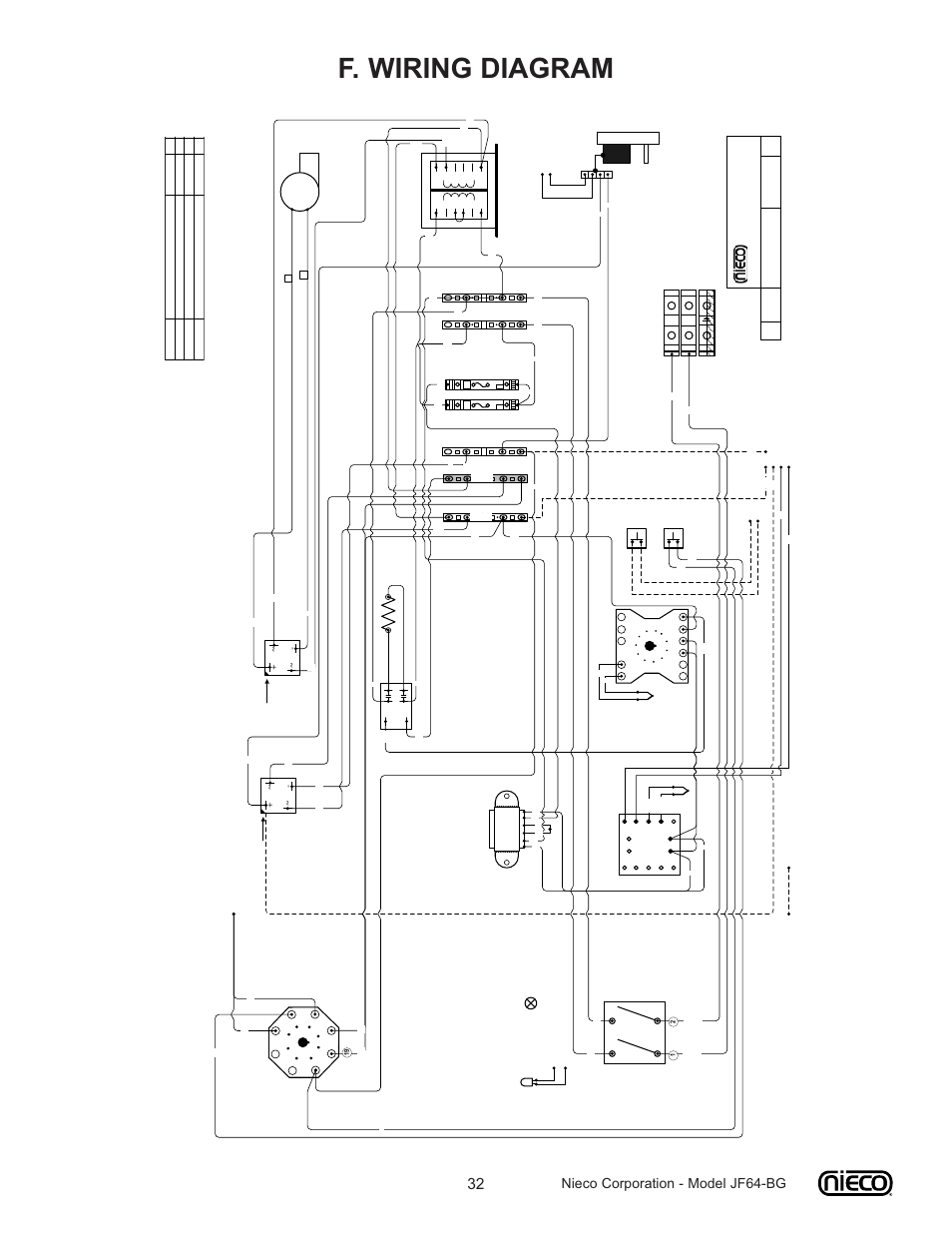 F. wiring diagram, Nieco corporation - model jf64-bg | Nieco JF64-BG User Manual | Page 32 / 35