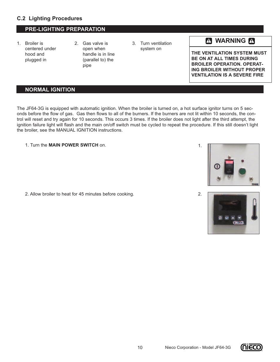 Warning | Nieco JF64 User Manual | Page 10 / 32