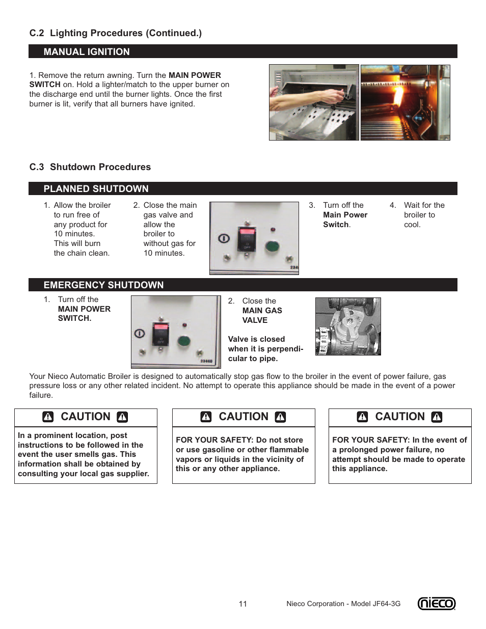 Caution | Nieco JF64 User Manual | Page 11 / 32