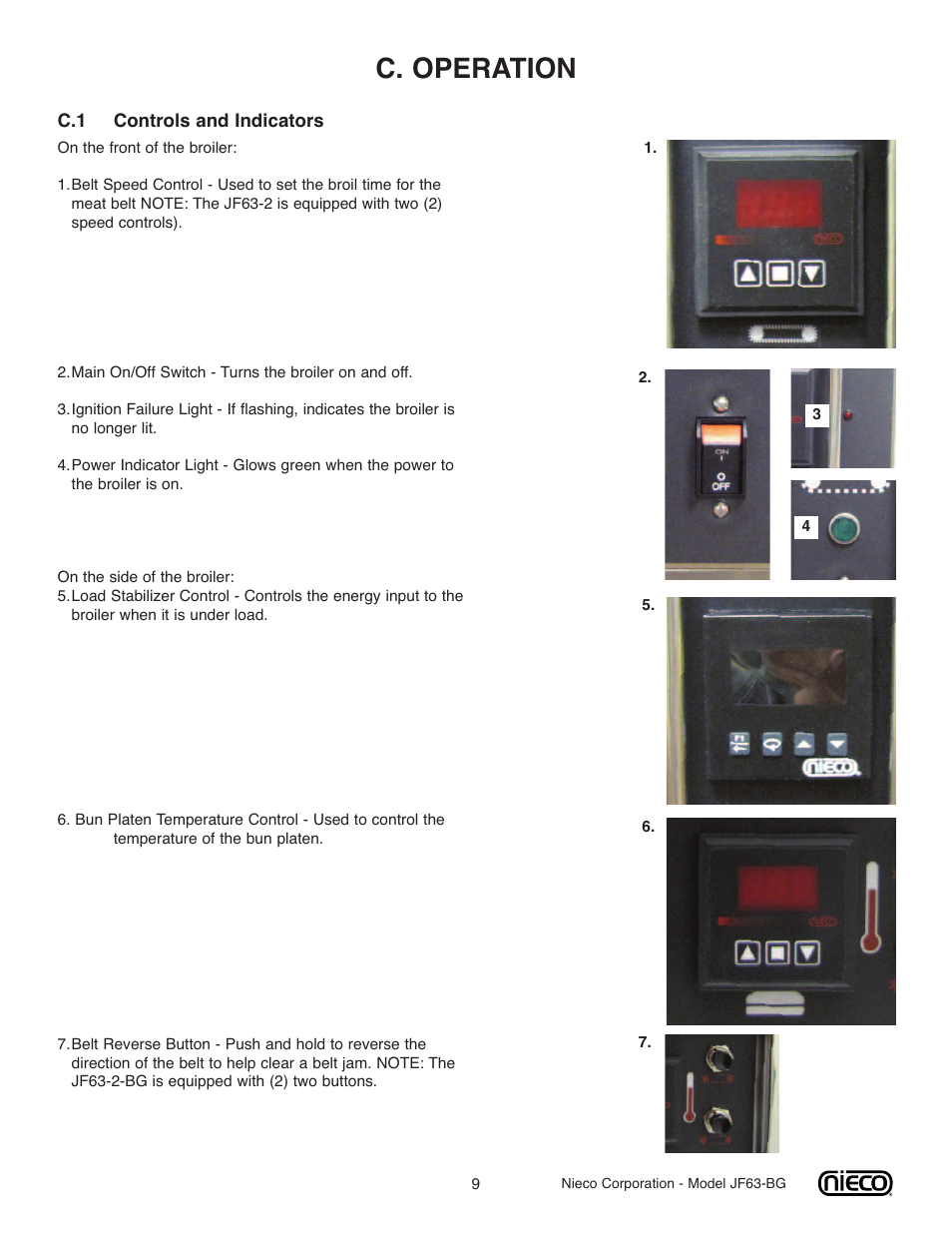 C. operation | Nieco JF63-BG User Manual | Page 9 / 36