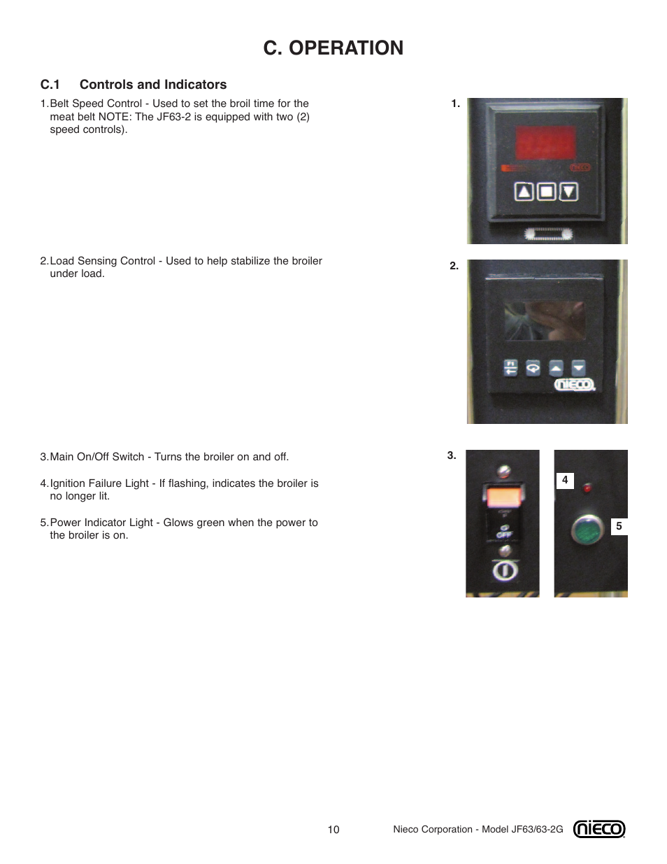 C. operation | Nieco JF63 User Manual | Page 10 / 40
