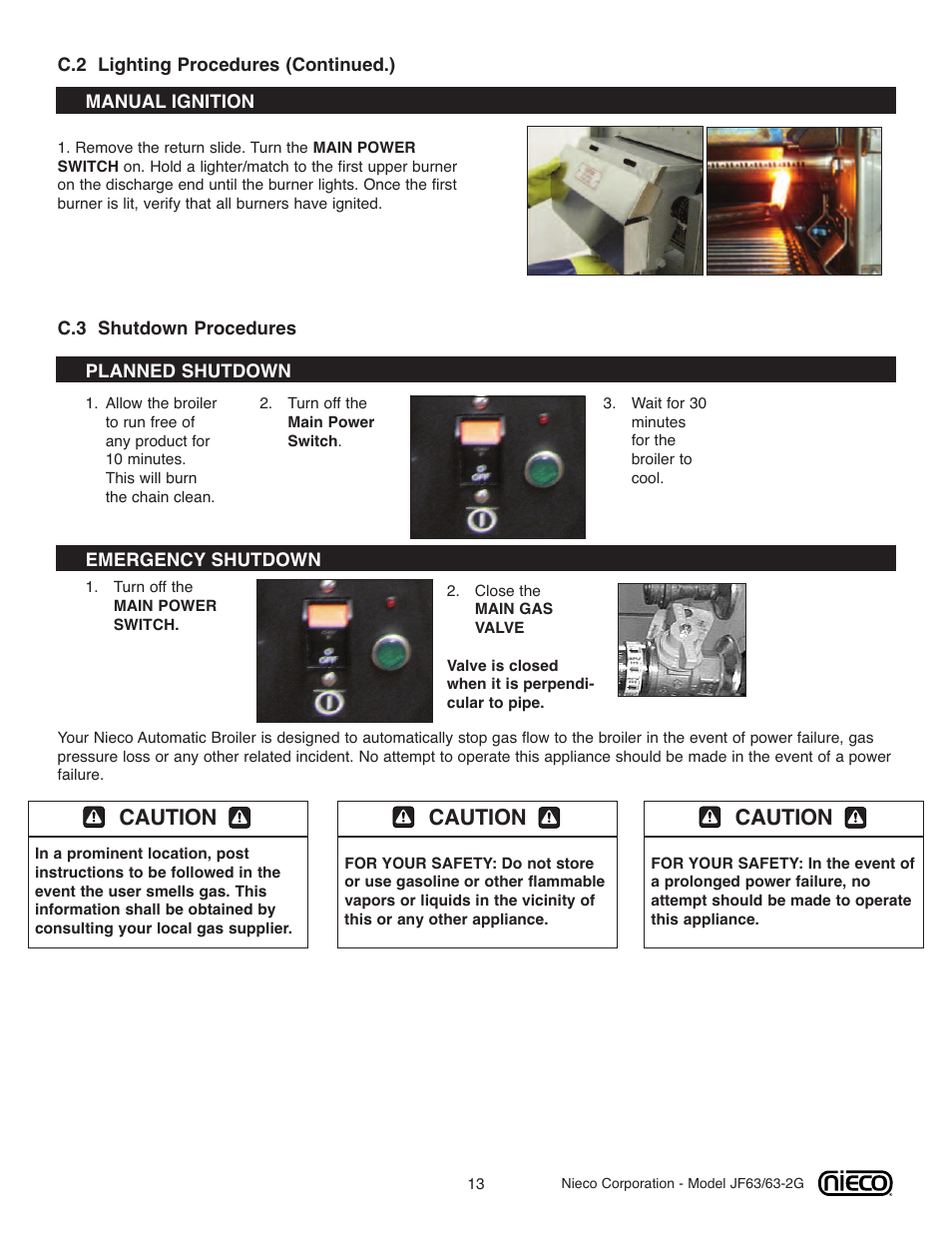 Caution | Nieco JF63 User Manual | Page 13 / 40