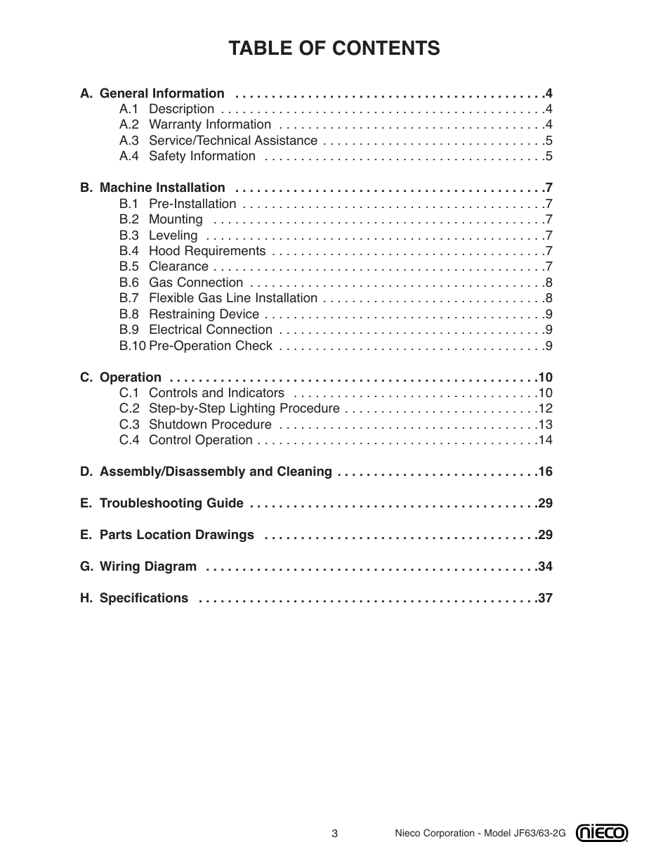 Nieco JF63 User Manual | Page 3 / 40