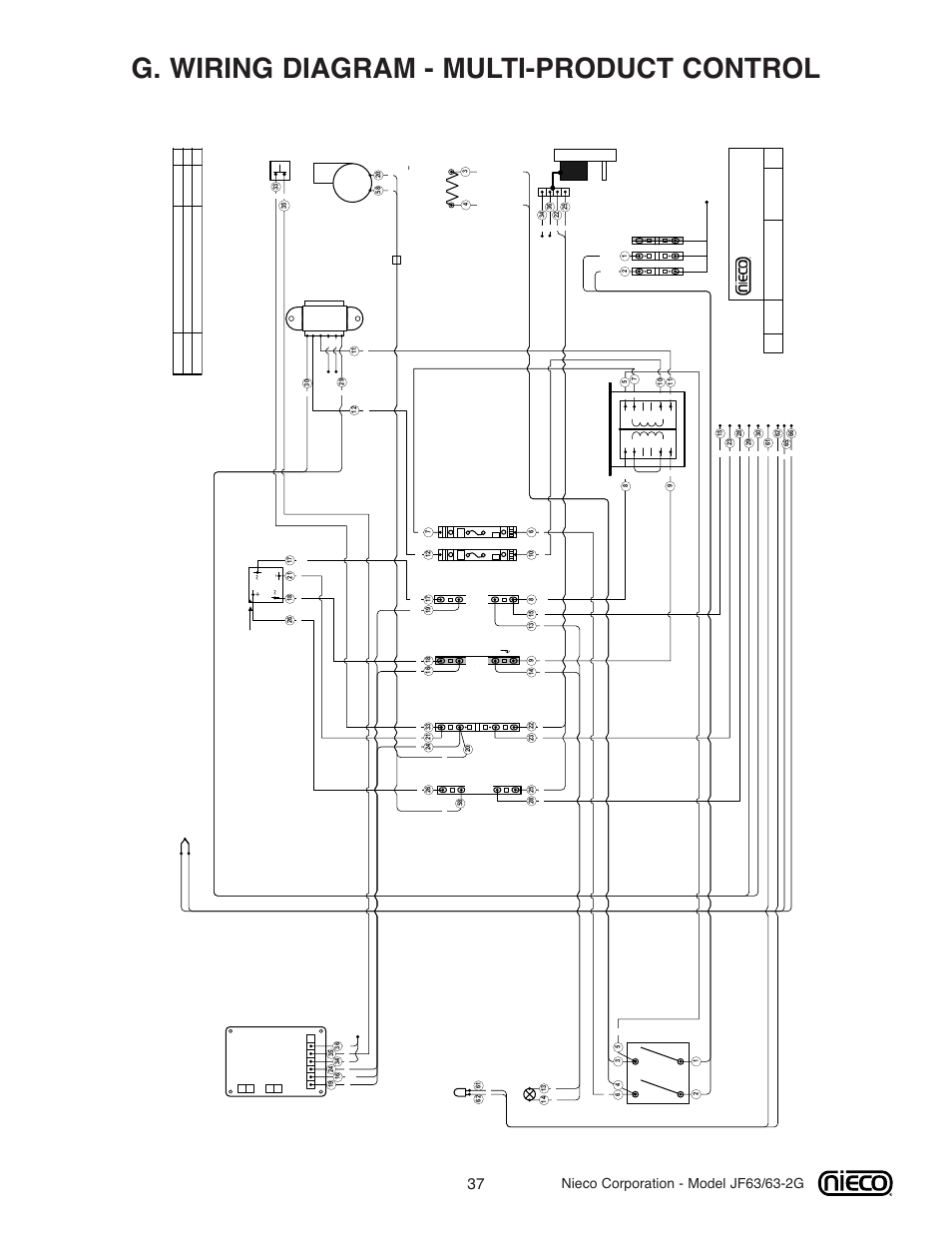 G. wiring diagram - multi-product control | Nieco JF63 User Manual | Page 37 / 40