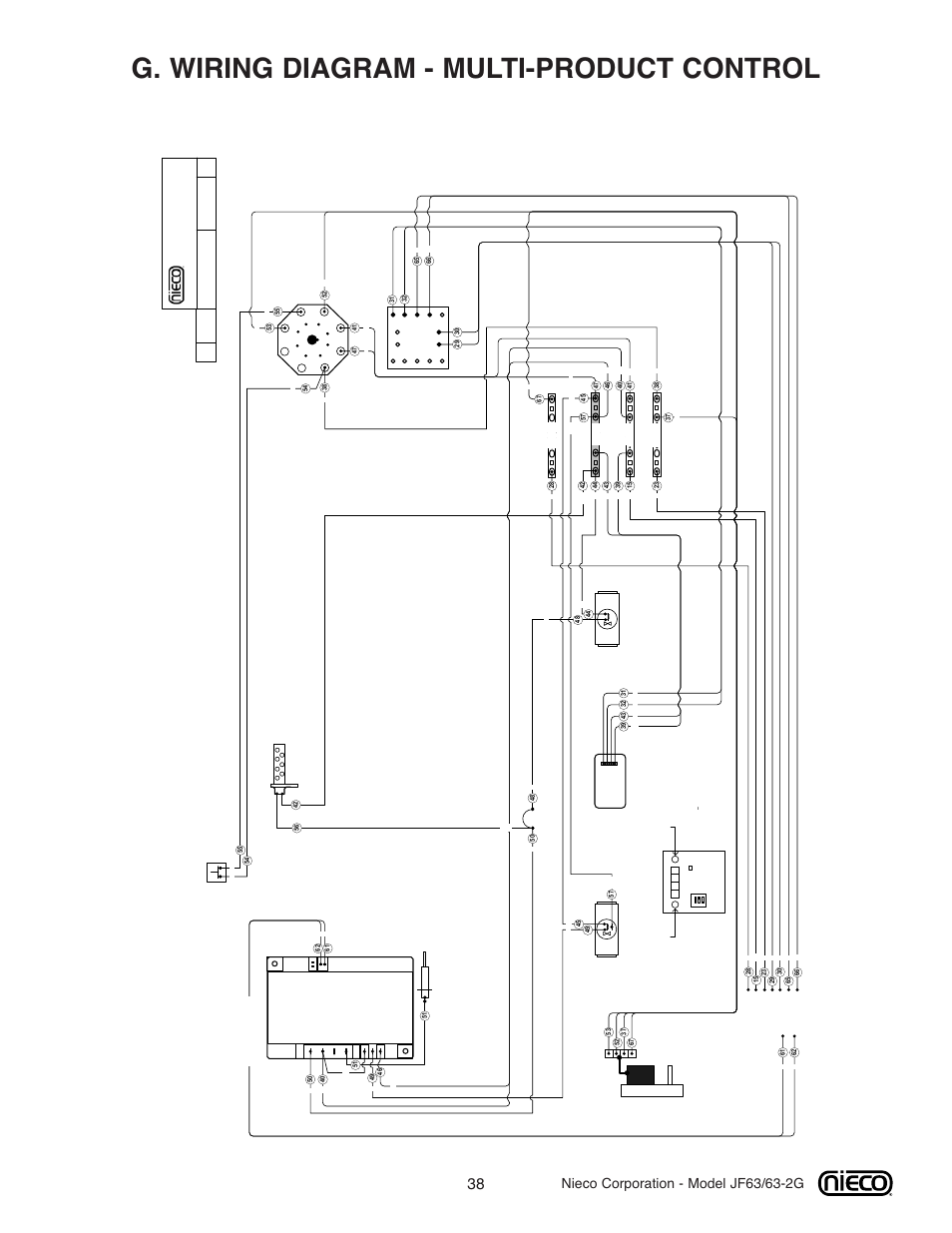 G. wiring diagram - multi-product control | Nieco JF63 User Manual | Page 38 / 40