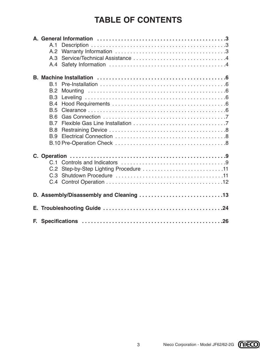 Nieco JF62 User Manual | Page 2 / 30