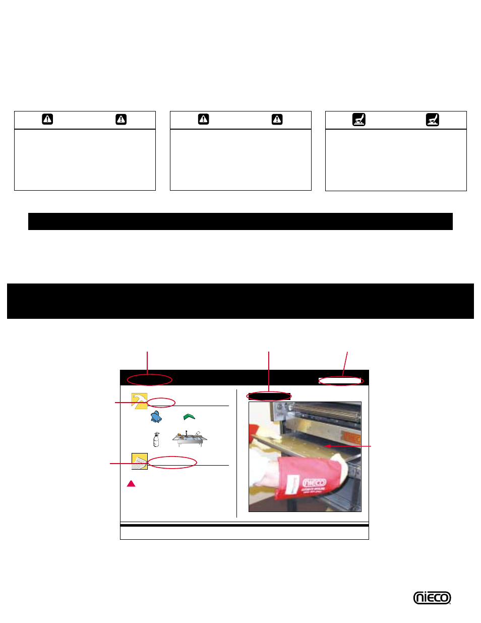 E. cleaning and disassembly, Caution, Warning | Nieco N2500 User Manual | Page 14 / 32