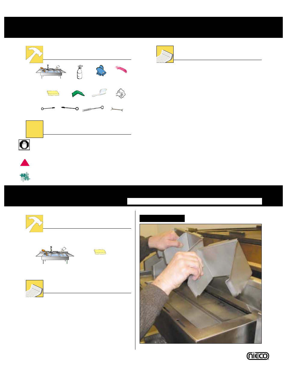 Cleaning the broiler, Meat guides, Tools instructions | Instructions, Tools needed, Important symbols | Nieco N2500 User Manual | Page 15 / 32