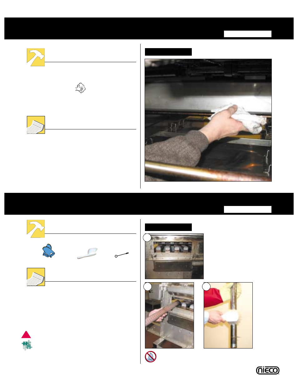 Cross rods, Tools instructions, Lower burners | Nieco N2500 User Manual | Page 24 / 32