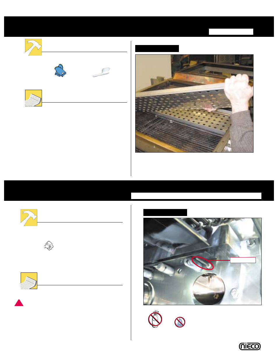 Upper heat reflectors, Tools instructions, Flame sensor | Nieco N2500 User Manual | Page 28 / 32