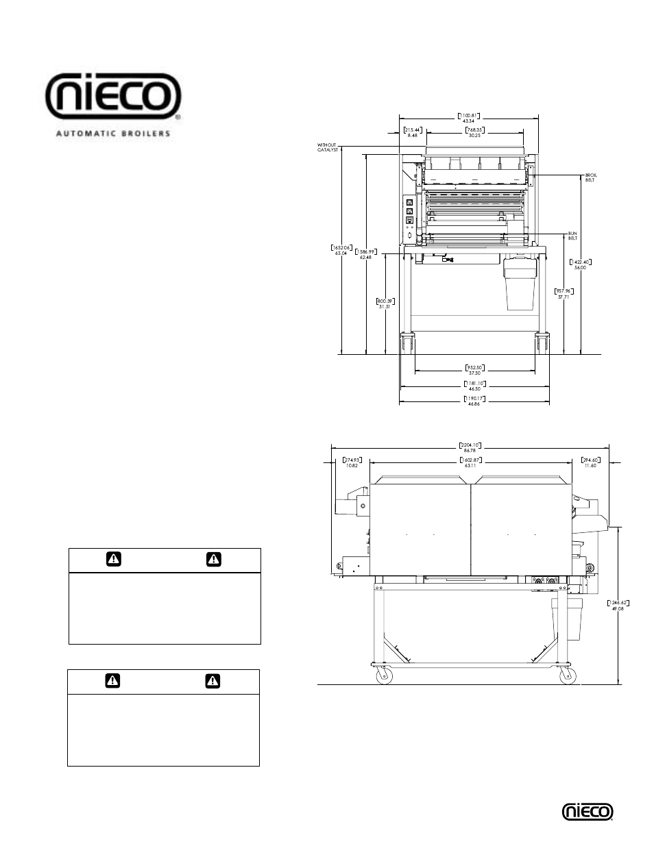 G. specifications, Caution, Model n2500 g | Nieco N2500 User Manual | Page 31 / 32