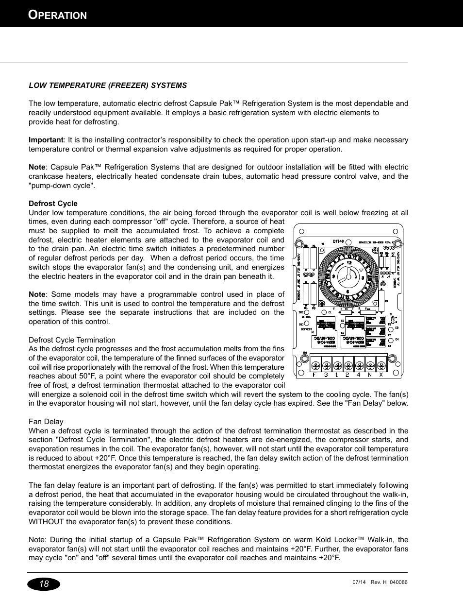 Peration | Nor-Lake Capsule Pak Refrigeration Systems User Manual | Page 18 / 44