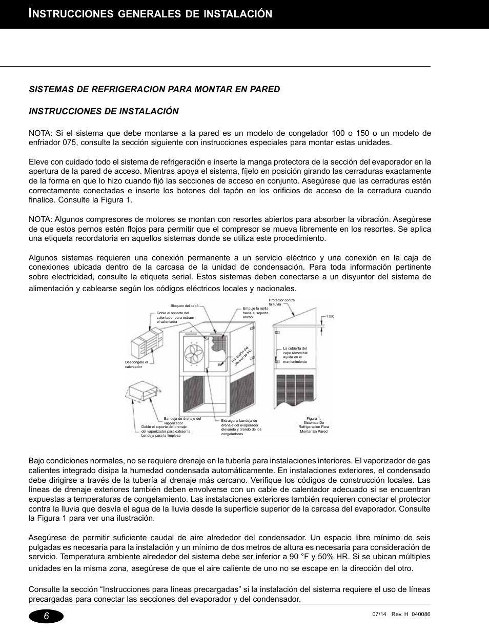 Nstrucciones, Generales, Instalación | Nor-Lake Capsule Pak Refrigeration Systems User Manual | Page 28 / 44