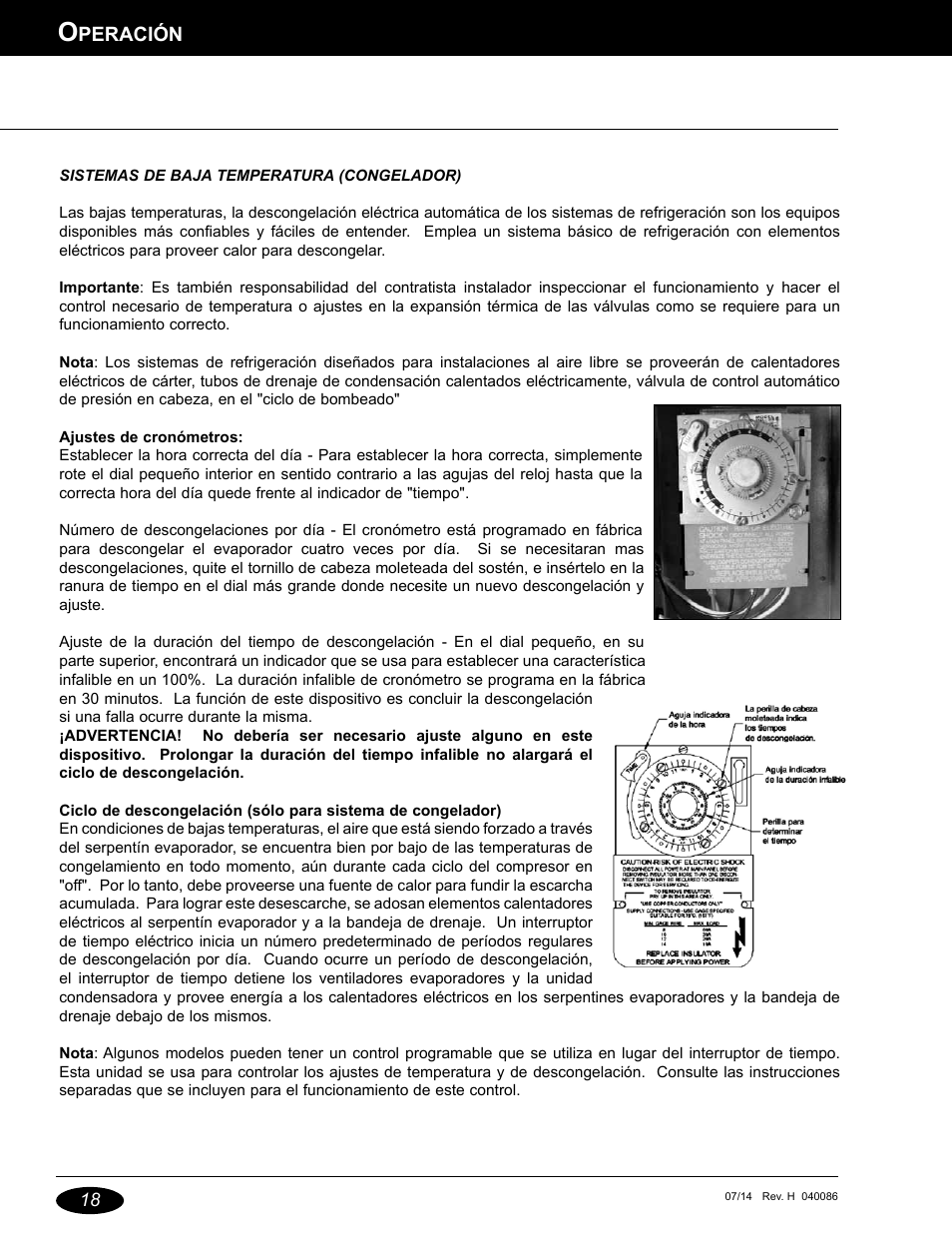 Peración | Nor-Lake Capsule Pak Refrigeration Systems User Manual | Page 40 / 44