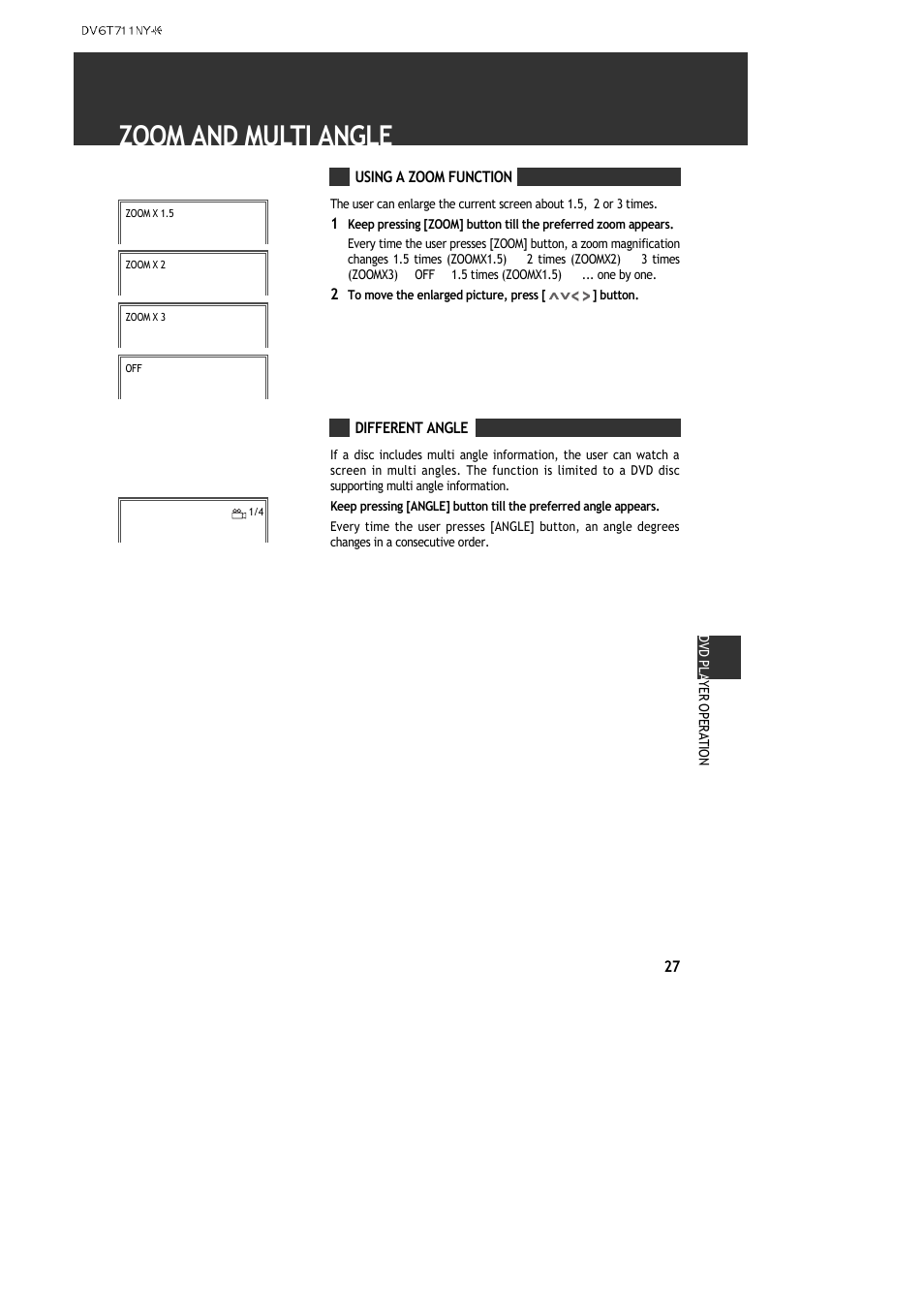 Zoom and multi angle | ASA Electronics DVDVCP01 User Manual | Page 29 / 40